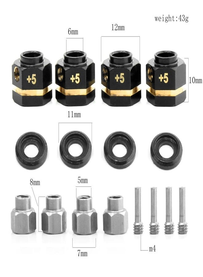 RCJUMPANT 4PCS 12mm Wheel Hubs Hex Pins Adapter-Heavy Duty Brass (8/10/15/20mm) for TRAXXAS TRX4 TRX6 1/10 RC Crawler Car Upgrade Parts (20mm(Extended 15mm)) - Image 2